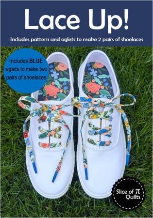 [SPQ347-BLUE] Lace Up Pattern With Blue Aglets