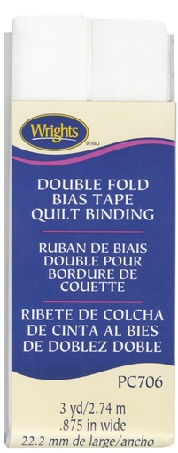 DF Quilt Bind White 7/8in x 3yd