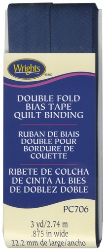 DF Quilt Bind Navy 7/8in x 3yd